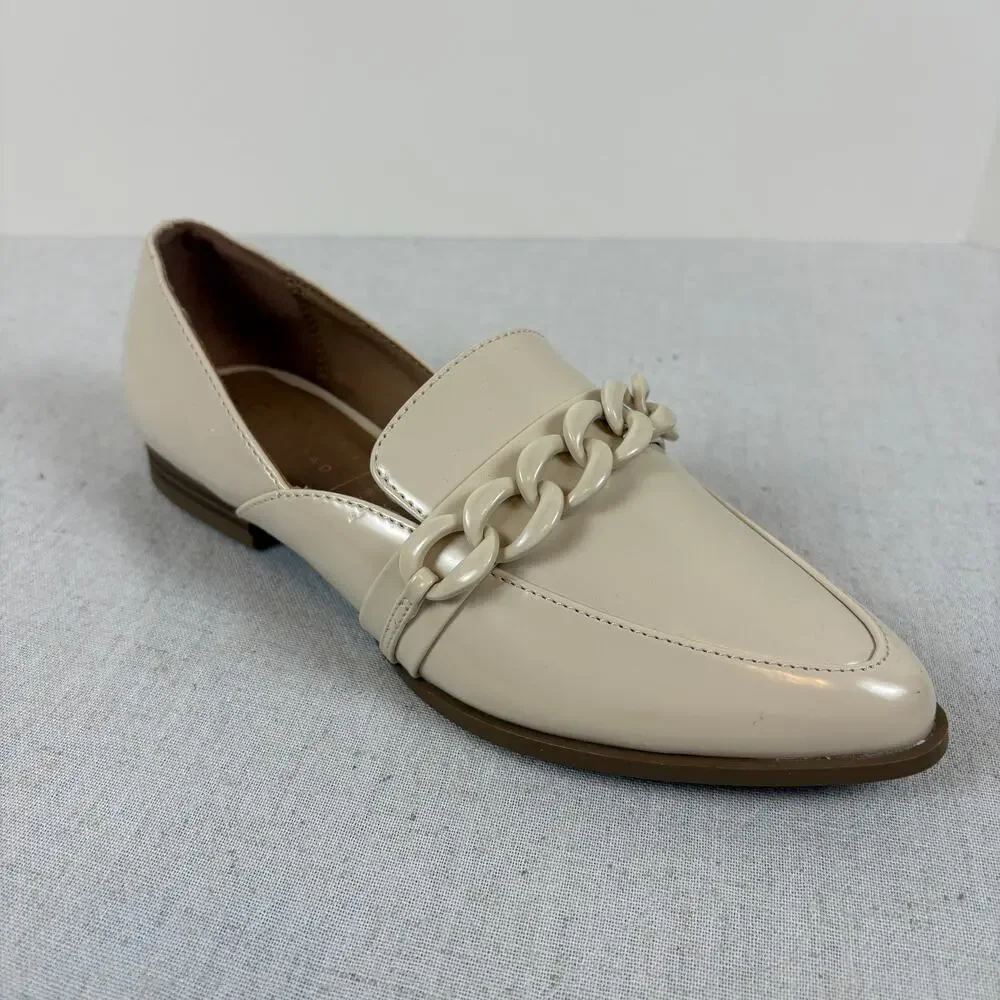 LC Lauren Conrad Demii Chain Women's Loafers Bone Size 6